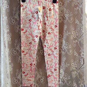 Cat & Jack Girls size L pink‎ white red Animal and Heart print legging